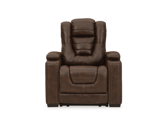 Ashley Electric Reclining Chair Brown Air Leather