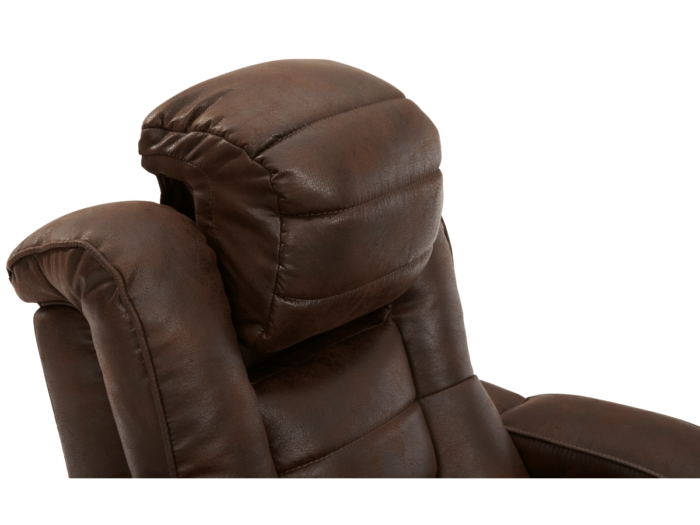 Ashley Electric Reclining Chair Brown Air Leather