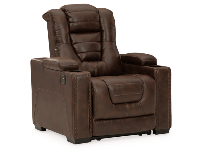 Ashley Electric Reclining Chair Brown Air Leather