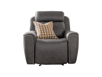 Electric Leather Armchair Recliner in Grey