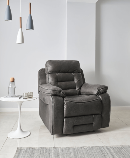 Electric Recliner Armchair in Charcoal