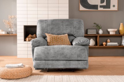 Electric Recliner Armchair in Moon Grey