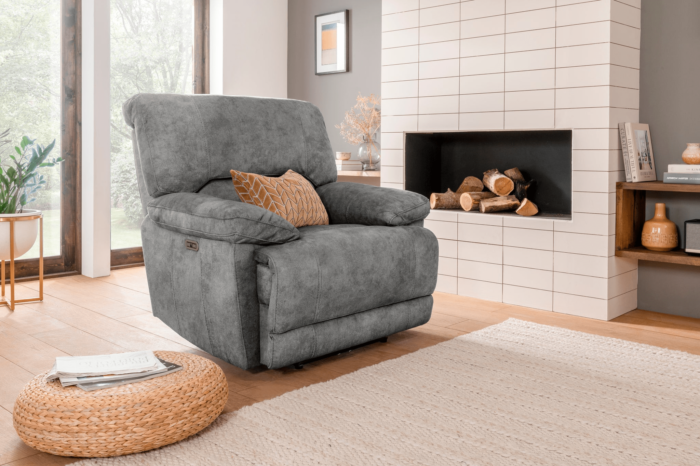 Electric Recliner Armchair in Moon Grey