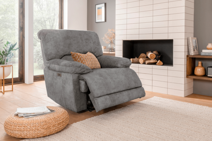 Electric Recliner Armchair in Moon Grey