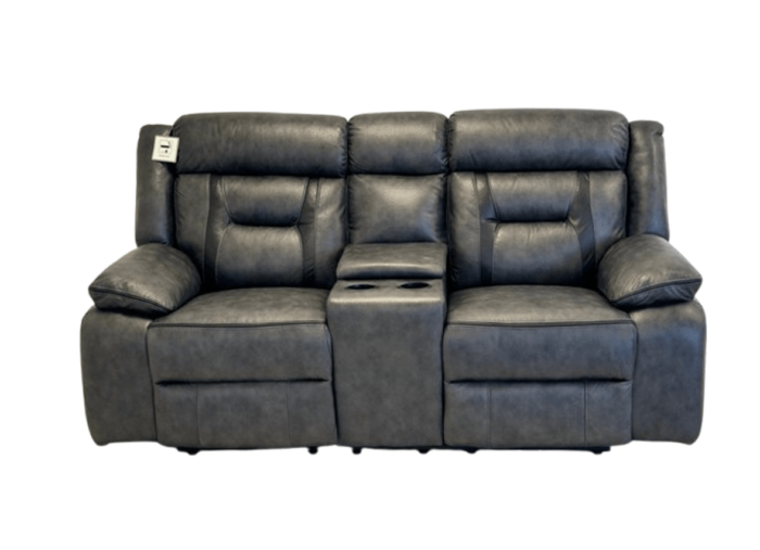 Nova 2 Seater Electric Recliner Sofa in Grey Aire Leather