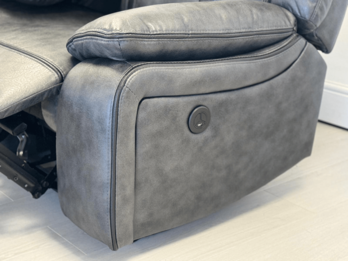 Nova 2 Seater Electric Recliner Sofa in Grey Aire Leather