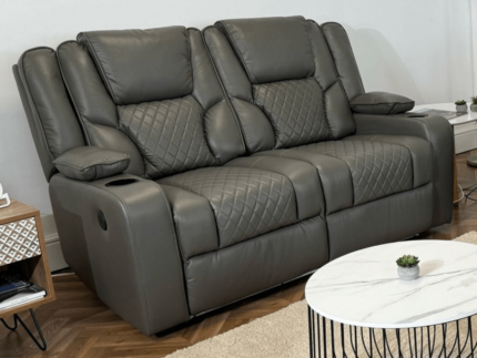 Orlando 2 Seater Electric Recliner Sofa Smokey Leather